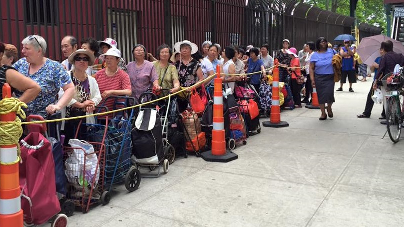 Line forms outside Salt and Sea Mission